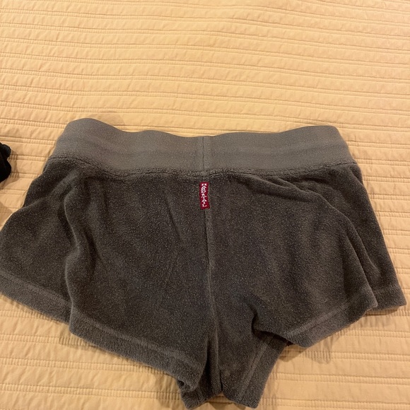 Hard tail low rise dark green terry shorts. - Picture 2 of 3